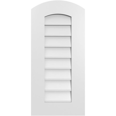 Ekena Millwork Arch Top Surface Mount PVC Gable Vent: Functional, w/ 3-1/2"W x 1"P Standard Frame, 14"W x 30"H GVPAR14X3001SF